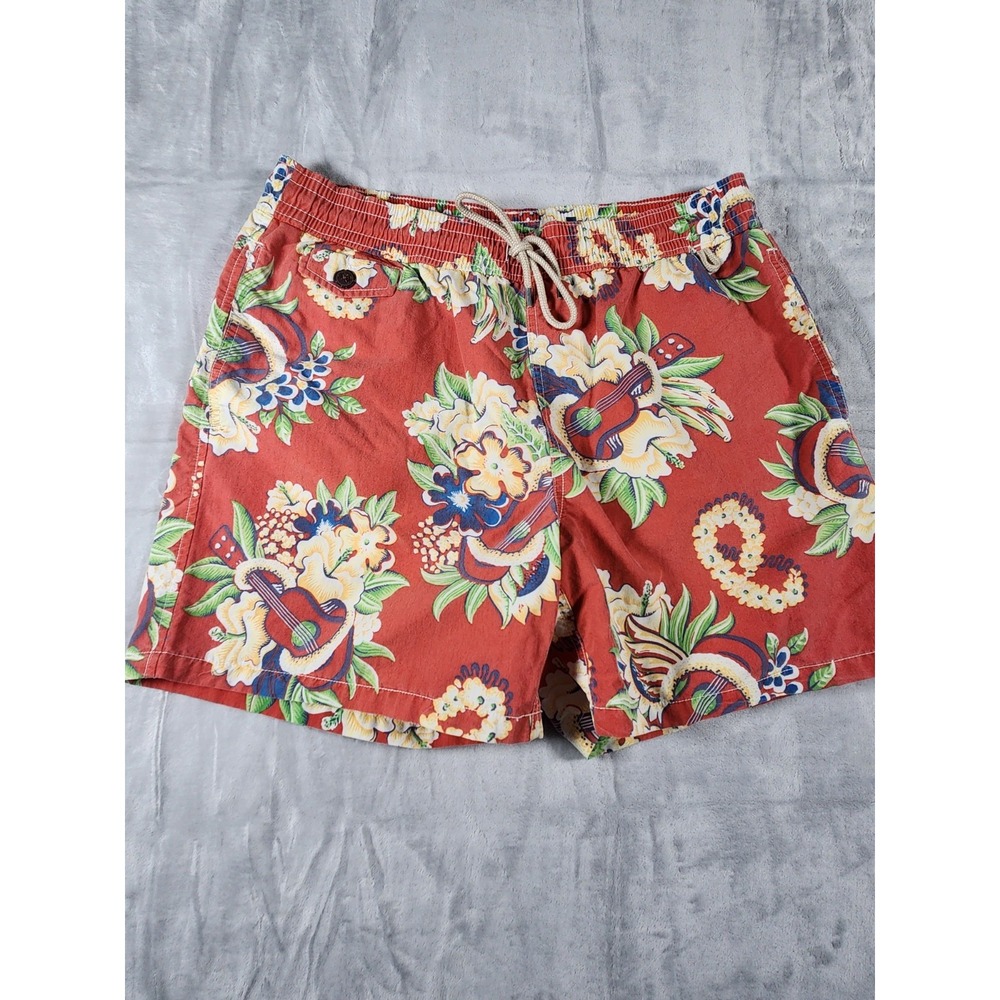 POLO Ralph Lauren Guitar Hibiscus Swim Trunk Bathing Suit Size Large